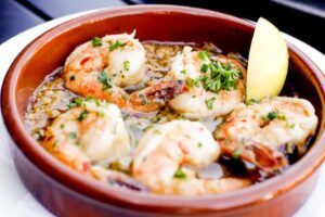 Tasty Garlic Prawns served hot at Momentos