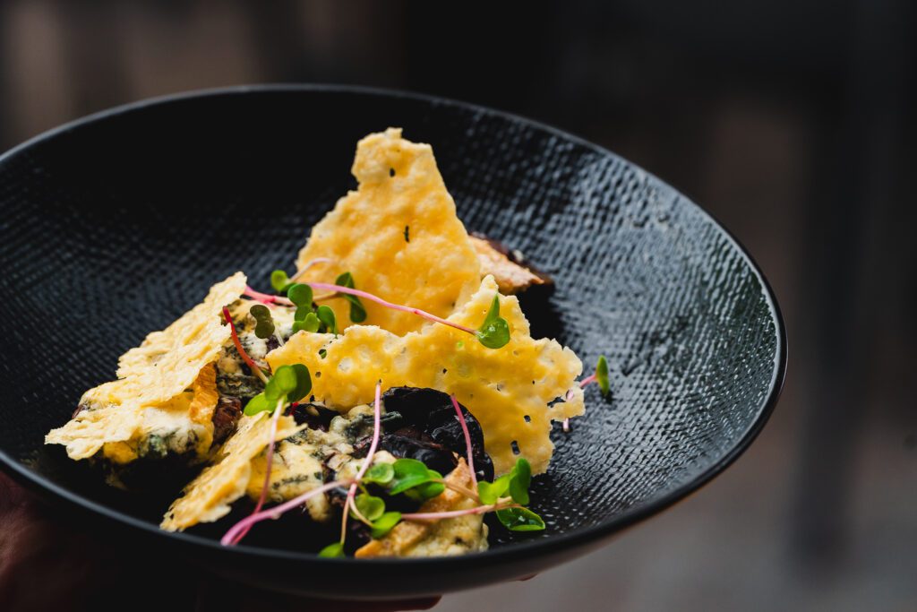 Blue cheese mushrooms served at Momentos, the best place to eat in Queenstown